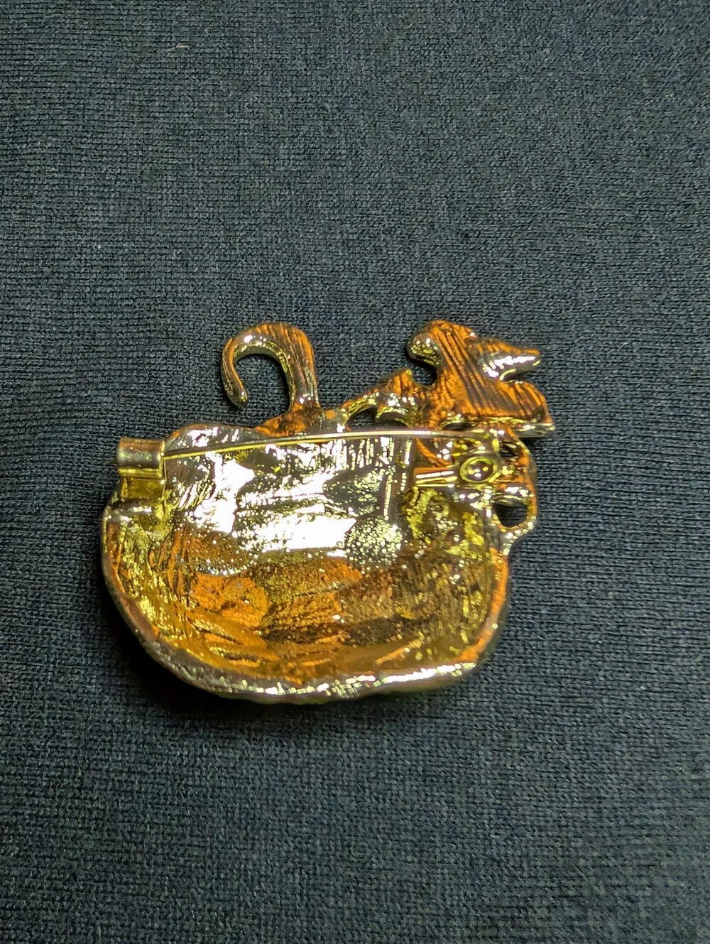 Orange Crystal Pumpkin Brooch - Women Jewelry